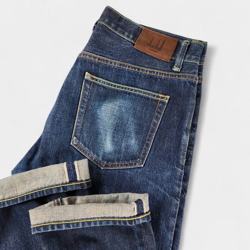 dunhill Jeans Men's 32R Blue Gansevoort Selvedge Denim British Luxury London